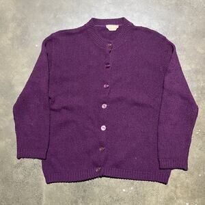 Vintage 60s Featherknit Purple Acrylic Cardigan
